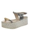 Stella McCartney Black/White Faux Python Leather Geena Marble Wedge Platform Sandals Size 36 For Women -Stella McCartney Sales luxury women stella mccartney used shoes p594072 005