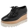 Stella McCartney Black Faux Leather Elyse Platform Derby Sneakers Size 38 For Women -Stella McCartney Sales luxury women stella mccartney used shoes p594080 004
