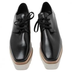 Stella McCartney Black Faux Leather Elyse Platform Derby Sneakers Size 38 For Women -Stella McCartney Sales luxury women stella mccartney used shoes p594080 007