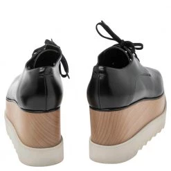Stella McCartney Black Faux Leather Elyse Platform Derby Sneakers Size 38 For Women -Stella McCartney Sales luxury women stella mccartney used shoes p594080 008