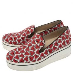 Stella McCartney Red/White Canvas Binx Star Platform Sneakers Size 40 For Women -Stella McCartney Sales luxury women stella mccartney used shoes p594119 003