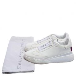 Stella McCartney White Faux Leather Lace Up Sneakers Size 39 For Women -Stella McCartney Sales luxury women stella mccartney used shoes p595833 003