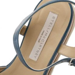 Stella McCartney Blue Faux Leather Elyse Star Ankle Strap Platform Sandals Size 39 For Women -Stella McCartney Sales luxury women stella mccartney used shoes p598804 007