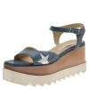 Stella McCartney Blue Faux Leather Elyse Star Ankle Strap Platform Sandals Size 39 For Women -Stella McCartney Sales luxury women stella mccartney used shoes p598804 008