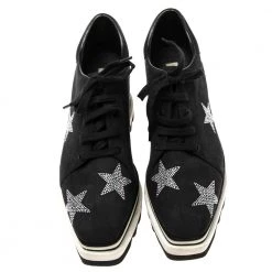 Stella McCartney Black Faux Suede Elyse Star Platform Sneakers Size 37 For Women -Stella McCartney Sales luxury women stella mccartney used shoes p601101 004