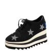 Stella McCartney Black Faux Suede Elyse Star Platform Sneakers Size 37 For Women -Stella McCartney Sales luxury women stella mccartney used shoes p601101 005