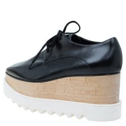 Stella McCartney Black Faux Leather Elyse Platform Derby Size 36.5 For Women -Stella McCartney Sales luxury women stella mccartney used shoes p60295 003