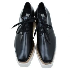 Stella McCartney Black Faux Leather Elyse Platform Derby Size 36.5 For Women -Stella McCartney Sales luxury women stella mccartney used shoes p60295 006