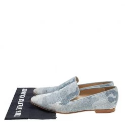 Stella McCartney Blue Camo Print Canvas Smoking Slippers Size 38 For Women -Stella McCartney Sales luxury women stella mccartney used shoes p604268 002