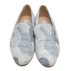 Stella McCartney Blue Camo Print Canvas Smoking Slippers Size 38 For Women -Stella McCartney Sales luxury women stella mccartney used shoes p604268 007