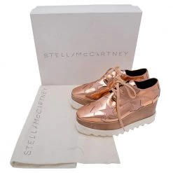 Stella McCartney Rose Gold Faux Leather Elyse Star Sneakers Size 37 For Women -Stella McCartney Sales luxury women stella mccartney used shoes p608018 010