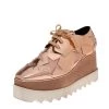 Stella McCartney Rose Gold Faux Patent And Leather Elyse Star Platform Lace Up Sneakers Size 36 For Women -Stella McCartney Sales luxury women stella mccartney used shoes p608800 003