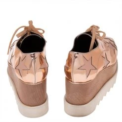 Stella McCartney Rose Gold Faux Patent And Leather Elyse Star Platform Lace Up Sneakers Size 36 For Women 15 Stella McCartney Rose Gold Faux Patent And Leather Elyse Star Platform Lace Up Sneakers Size 36 For Women -Stella McCartney Sales luxury women stella mccartney used shoes p608800 006