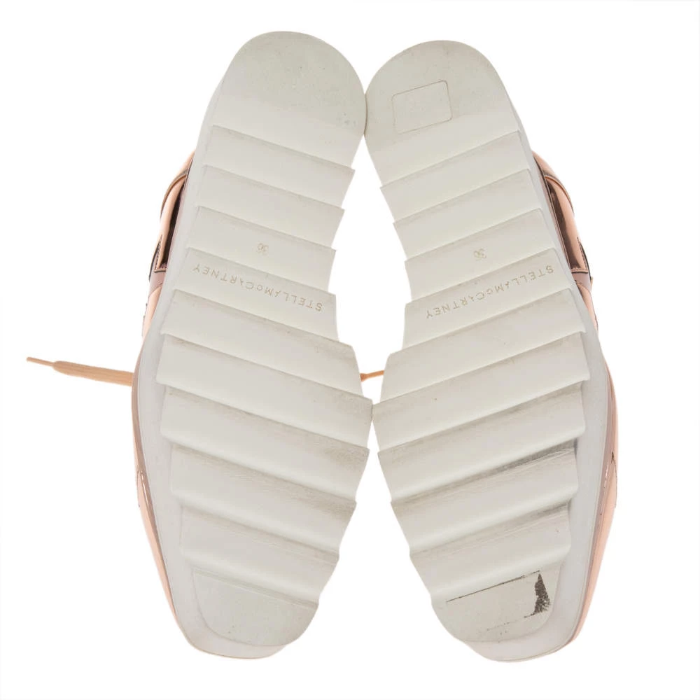 Stella McCartney Rose Gold Faux Patent And Leather Elyse Star Platform Lace Up Sneakers Size 36 For Women 8 Stella McCartney Rose Gold Faux Patent And Leather Elyse Star Platform Lace Up Sneakers Size 36 For Women - Image 6