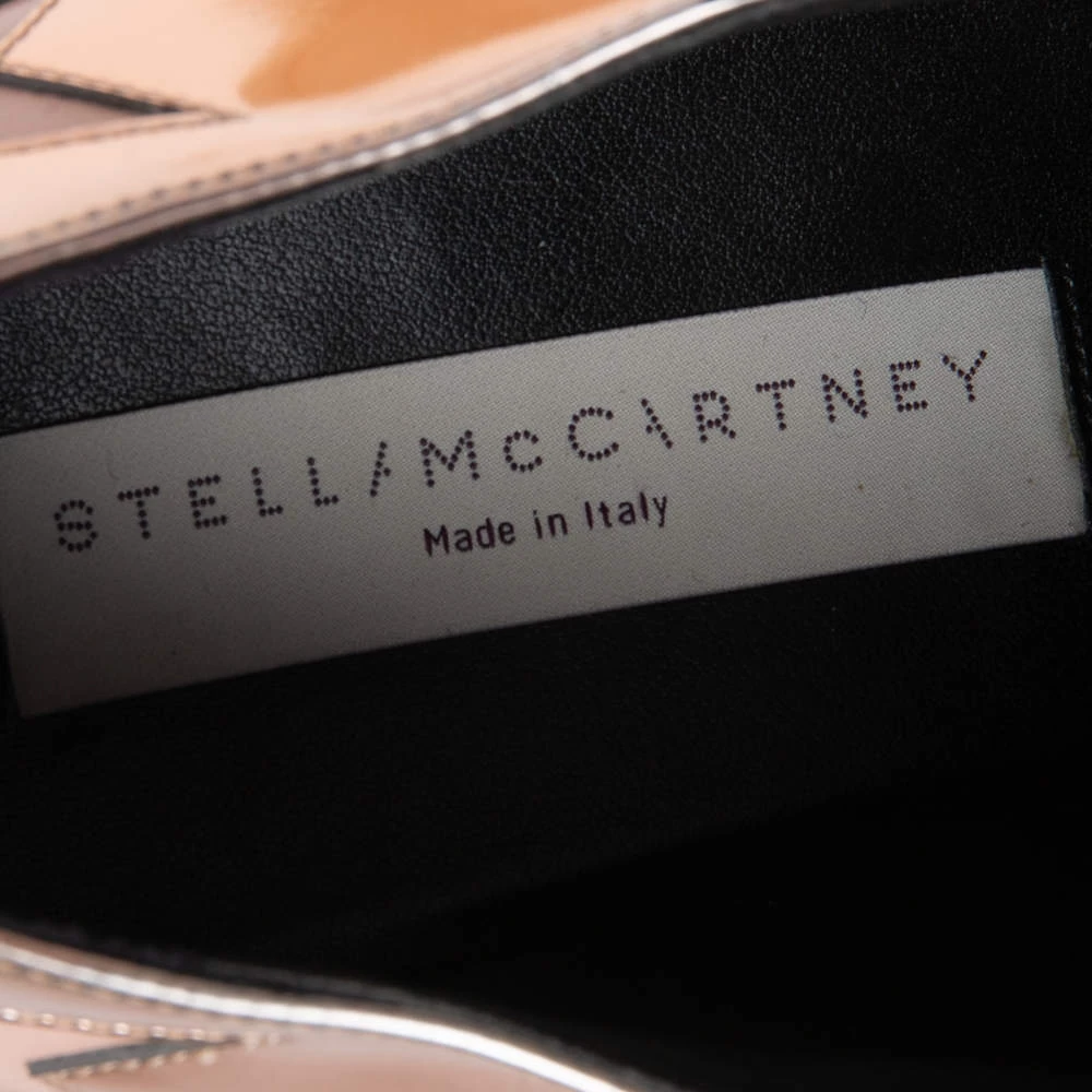 Stella McCartney Rose Gold Faux Patent And Leather Elyse Star Platform Lace Up Sneakers Size 36 For Women 9 Stella McCartney Rose Gold Faux Patent And Leather Elyse Star Platform Lace Up Sneakers Size 36 For Women - Image 7