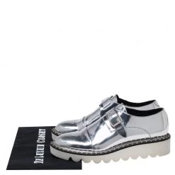 Stella McCartney Silver Faux Leather Odette Buckle Loafers Size 36 For Women -Stella McCartney Sales luxury women stella mccartney used shoes p608823 004