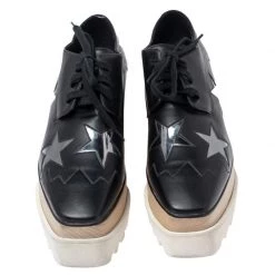Stella McCartney Black Faux Leather Elyse Star Platform Derby Sneakers Size 36 For Women -Stella McCartney Sales luxury women stella mccartney used shoes p608840 1647232674 006