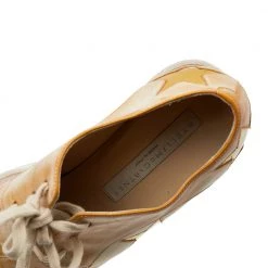 Stella McCartney Brown Faded Effect Faux Leather Elyse Star Platform Lace Up Derby Size 35.5 For Women -Stella McCartney Sales luxury women stella mccartney used shoes p610069 007