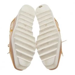 Stella McCartney Brown Faded Effect Faux Leather Elyse Star Platform Lace Up Derby Size 35.5 For Women -Stella McCartney Sales luxury women stella mccartney used shoes p610069 008