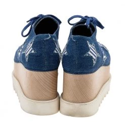 Stella McCartney Blue Denim Elyse Star Platform Lace Up Sneakers Size 35 For Women 15 Stella McCartney Blue Denim Elyse Star Platform Lace Up Sneakers Size 35 For Women -Stella McCartney Sales luxury women stella mccartney used shoes p610503 003
