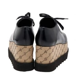 Stella McCartney Black/Beige Faux Leather Monogram Elyse Platform Derby Sneakers Size 38 For Women 15 Stella McCartney Black/Beige Faux Leather Monogram Elyse Platform Derby Sneakers Size 38 For Women -Stella McCartney Sales luxury women stella mccartney used shoes p612871 1647926919 003