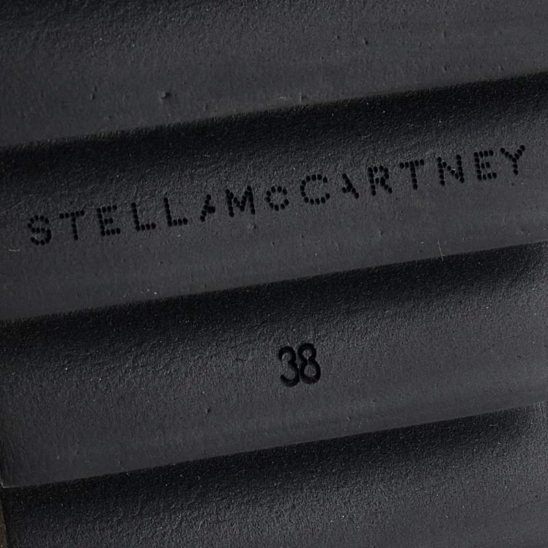 Stella McCartney Black/Beige Faux Leather Monogram Elyse Platform Derby Sneakers Size 38 For Women 10 Stella McCartney Black/Beige Faux Leather Monogram Elyse Platform Derby Sneakers Size 38 For Women - Image 8