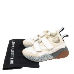 Stella McCartney White Faux Suede And Faux Leather Eclypse Velcro Strap Sneakers Size 38 For Women -Stella McCartney Sales luxury women stella mccartney used shoes p615233 001