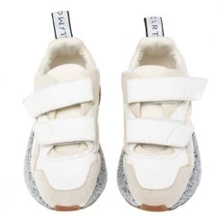 Stella McCartney White Faux Suede And Faux Leather Eclypse Velcro Strap Sneakers Size 38 For Women -Stella McCartney Sales luxury women stella mccartney used shoes p615233 005