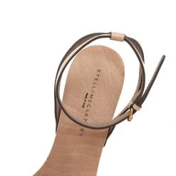 Stella McCartney Beige Faux Patent Leather Linda Wedge Sandals Size 40 For Women -Stella McCartney Sales luxury women stella mccartney used shoes p615365 005