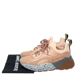 Stella McCartney Beige Faux Suede And Faux Leather Eclypse Low Top Sneakers Size 39 For Women -Stella McCartney Sales luxury women stella mccartney used shoes p617401 002