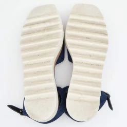 Stella McCartney Blue Denim Elyse Platform Ankle Strap Sandals Size 39.5 For Women -Stella McCartney Sales luxury women stella mccartney used shoes p621837 008