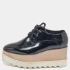Stella McCartney Black Faux Patent Leather Elyse Platform Derby Sneakers Size 36 For Women -Stella McCartney Sales luxury women stella mccartney used shoes p621873 004