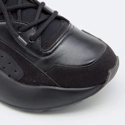 Stella McCartney Black Neoprene, Faux Leather And Faux Suede Eclypse Chunky Sneakers Size 38 For Women -Stella McCartney Sales luxury women stella mccartney used shoes p625059 008