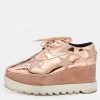 Stella McCartney Metallic Rose Gold Faux Patent Leather Elyse Star Platform Lace Up Sneakers Size 38 For Women -Stella McCartney Sales luxury women stella mccartney used shoes p629449 002