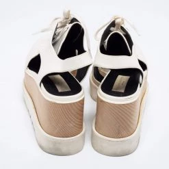 Stella McCartney White Faux Leather Coutout Elyse Sneakers Size 38.5 For Women -Stella McCartney Sales luxury women stella mccartney used shoes p631090 004