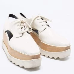 Stella McCartney White Faux Leather Coutout Elyse Sneakers Size 38.5 For Women -Stella McCartney Sales luxury women stella mccartney used shoes p631090 006
