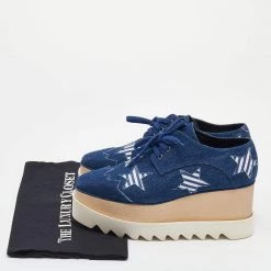 Stella McCartney Blue Denim Elyse Star Platform Lace Up Sneakers Size 37 For Women -Stella McCartney Sales luxury women stella mccartney used shoes p631518 001