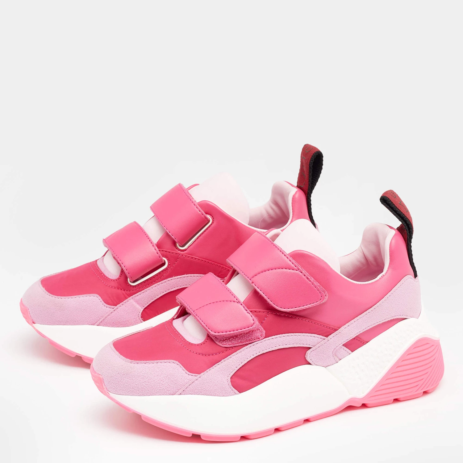 Stella McCartney Pink Faux Leather And Fabric Velcro Strap Eclypse Low Top Sneakers Size 37 For Women 4 Stella McCartney Pink Faux Leather And Fabric Velcro Strap Eclypse Low Top Sneakers Size 37 For Women - Image 2