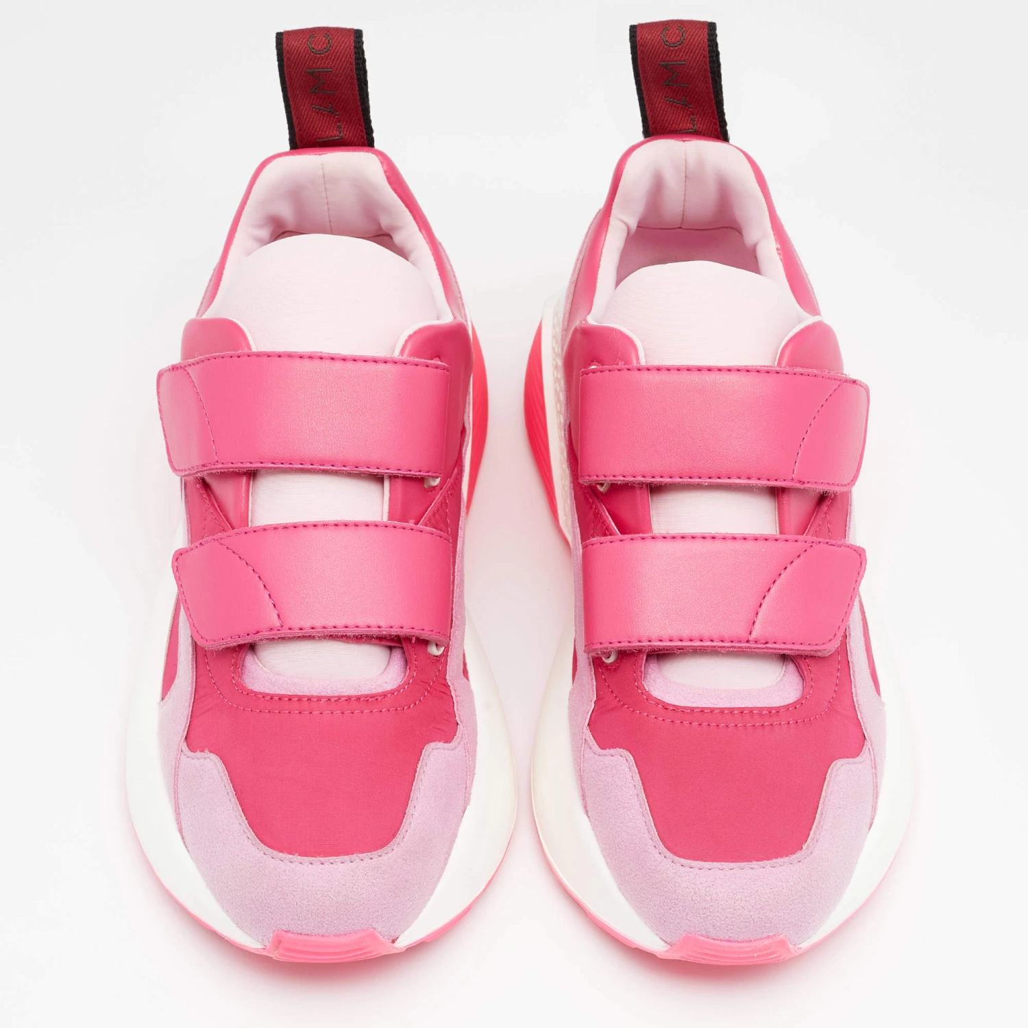 Stella McCartney Pink Faux Leather And Fabric Velcro Strap Eclypse Low Top Sneakers Size 37 For Women 5 Stella McCartney Pink Faux Leather And Fabric Velcro Strap Eclypse Low Top Sneakers Size 37 For Women - Image 3