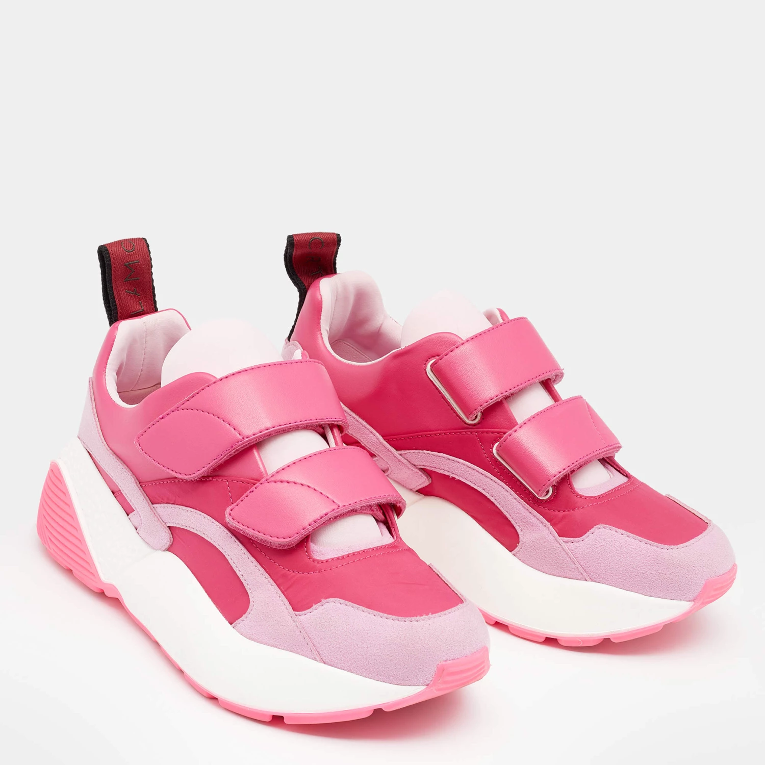 Stella McCartney Pink Faux Leather And Fabric Velcro Strap Eclypse Low Top Sneakers Size 37 For Women 6 Stella McCartney Pink Faux Leather And Fabric Velcro Strap Eclypse Low Top Sneakers Size 37 For Women - Image 4