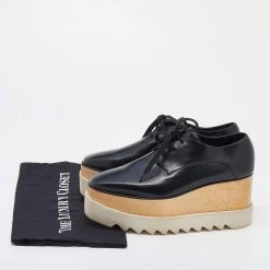 Stella McCartney Black Faux Leather Elyse Platform Derby Sneakers Size 36 For Women -Stella McCartney Sales luxury women stella mccartney used shoes p633919 002