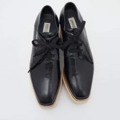 Stella McCartney Black Faux Leather Elyse Platform Derby Sneakers Size 36 For Women -Stella McCartney Sales luxury women stella mccartney used shoes p633919 004