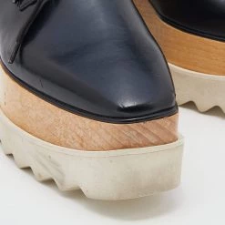 Stella McCartney Black Faux Leather Elyse Platform Derby Sneakers Size 36 For Women -Stella McCartney Sales luxury women stella mccartney used shoes p633919 006