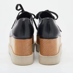 Stella McCartney Black Faux Leather Elyse Platform Derby Sneakers Size 36 For Women -Stella McCartney Sales luxury women stella mccartney used shoes p633919 007