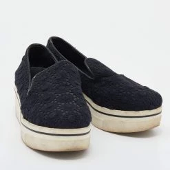Stella McCartney Black Crochet And Canvas Platform Slip On Sneakers Size 38 For Women 14 Stella McCartney Black Crochet And Canvas Platform Slip On Sneakers Size 38 For Women -Stella McCartney Sales luxury women stella mccartney used shoes p636296 005