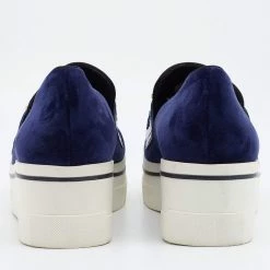 Stella McCartney Blue Velvet And Faux Leather Binx Chain Platform Loafers Size 38 For Women -Stella McCartney Sales luxury women stella mccartney used shoes p648988 010