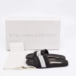 Stella McCartney Black/White Faux Suede And Canvas Logo Slide Slippers Size 36 For Women 19 Stella McCartney Black/White Faux Suede And Canvas Logo Slide Slippers Size 36 For Women -Stella McCartney Sales luxury women stella mccartney used shoes p649633 009