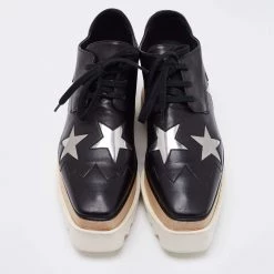 Stella McCartney Black Faux Leather Elyse Star Platform Derby Size 36 For Women -Stella McCartney Sales luxury women stella mccartney used shoes p649871 001