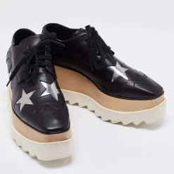 Stella McCartney Black Faux Leather Elyse Star Platform Derby Size 36 For Women -Stella McCartney Sales luxury women stella mccartney used shoes p649871 006