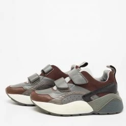 Stella McCartney Multicolor Faux Suede/Croc Embossed Leather Eclypse Velcro Strap Sneakers Size 40 For Women -Stella McCartney Sales luxury women stella mccartney used shoes p656723 002